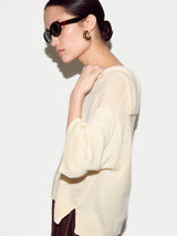 Linen Sailor Collar Jumper | Cream