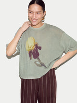Painted Iris Print Jumper | Green