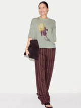 Painted Iris Print Jumper | Green