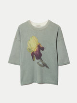 Painted Iris Print Jumper | Green