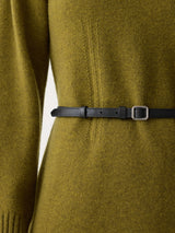 Square Buckle Slim Belt | Black