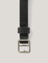 Square Buckle Slim Belt | Black