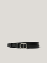 Square Buckle Slim Belt | Black