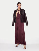 Recycled Satin Halter Dress | Burgundy