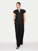 Floral Jacquard Top | Black