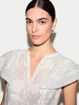 Floral Jacquard Top | White