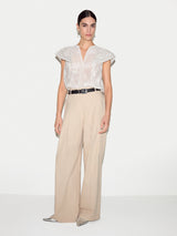 Floral Jacquard Top | White