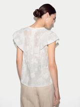 Floral Jacquard Top | White