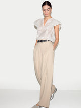 Floral Jacquard Top | White