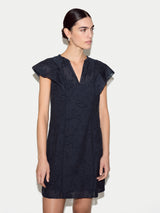 Floral Jacquard Mini Dress | Navy