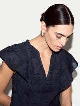 Floral Jacquard Mini Dress | Navy