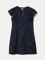 Floral Jacquard Mini Dress | Navy