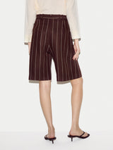 Pinstripe Bermuda Short | Brown