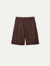 Pinstripe Bermuda Short | Brown
