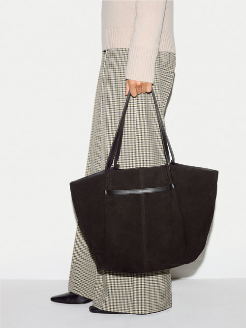 Shopper Suede Tote Bag | Chocolate