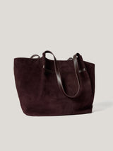 Shopper Suede Tote Bag | Oxblood