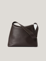 Leather Fold Over Shoulder Bag | Brown
