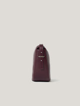 Leather Fold Over Cross Body Bag | Burgundy