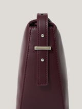 Leather Fold Over Cross Body Bag | Burgundy