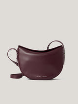 Leather Fold Over Cross Body Bag | Burgundy