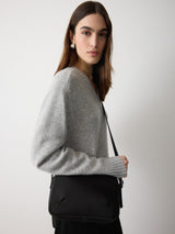 Padded Nylon Cross Body Bag | Black