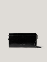 Leather Fold Over Clutch Bag | Black