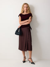 Pleated Satin Tay Bag | Navy
