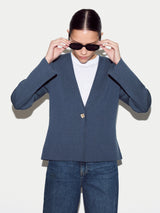 Minimalist Knit Jacket | Blue