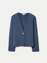 Minimalist Knit Jacket | Blue