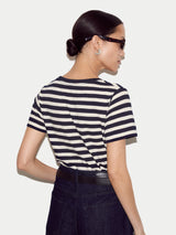 Cotton Slub Stripe Baby T-shirt | Navy