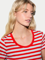 Cotton Slub Stripe Baby T-shirt | Red