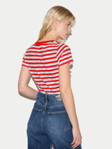 Cotton Slub Stripe Baby T-shirt | Red