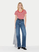 Cotton Slub Stripe Baby T-shirt | Red