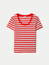 Cotton Slub Stripe Baby T-shirt | Red