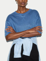 Linen Boxy T-shirt | Blue