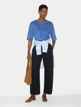 Linen Boxy T-shirt | Blue