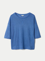 Linen Boxy T-shirt | Blue