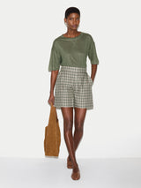 Linen Boxy T-shirt | Khaki