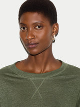 Linen Boxy T-shirt | Khaki