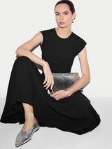 Crinkle Cotton Dress | Black