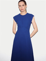 Crinkle Cotton Dress | Blue
