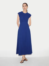 Crinkle Cotton Dress | Blue