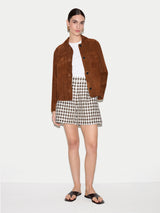 Mara Linen Checked Short | Brown
