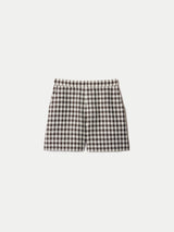 Mara Linen Checked Short | Brown