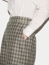Mara Linen Checked Short | Green
