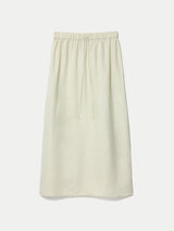 Linen Drawstring Maxi Skirt | Green