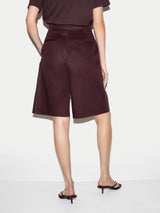 Cotton Double Pleated Short | Purple
