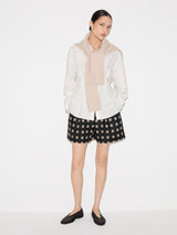 Geo Check Linen Short | Black