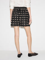 Geo Check Linen Short | Black