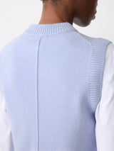Wool Cashmere Blend Waistcoat | Blue